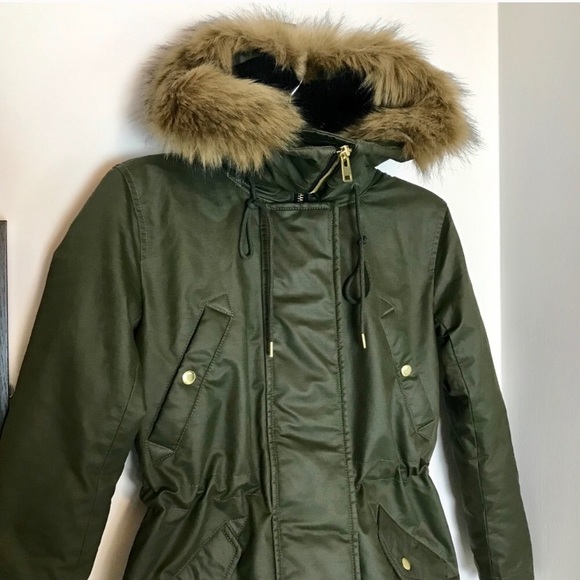 NEW J. Crew primaloft parka w/ faux fur trim XXSP - Picture 5 of 8